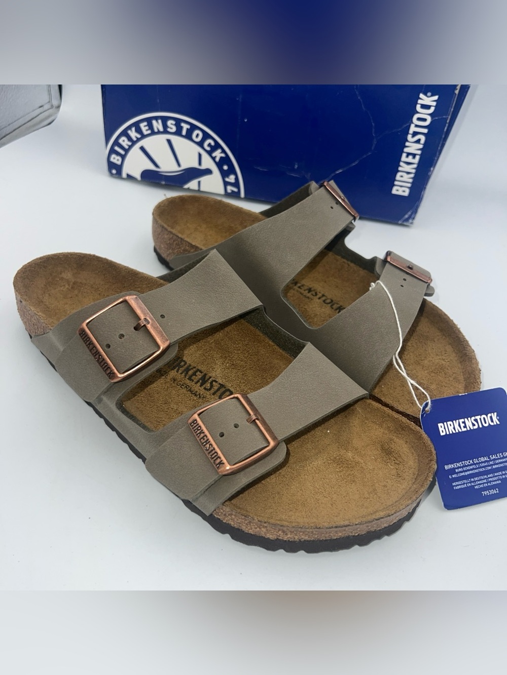 Birkenstock Arizona Birkbuc Stone Unisex Sandal EU42 Reg/wide NEW With Box